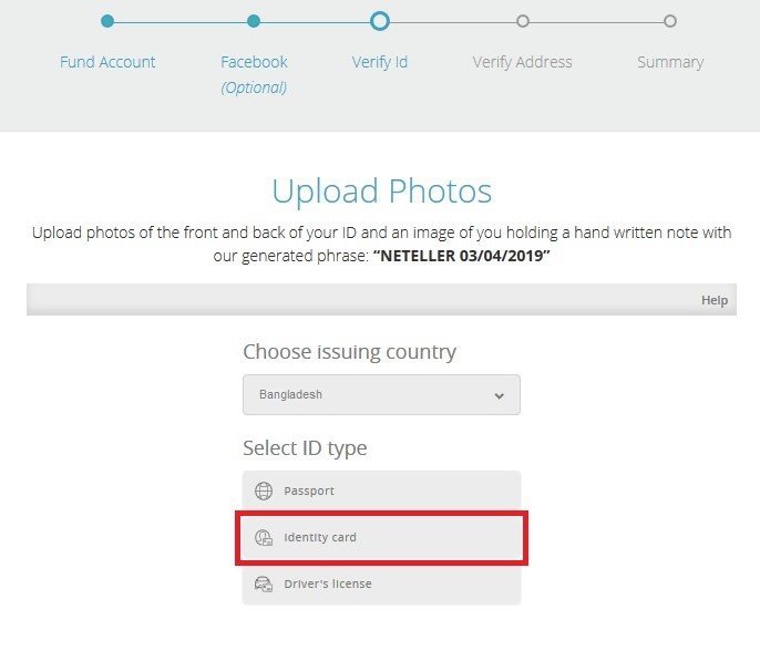 Neteller ID Verification Options