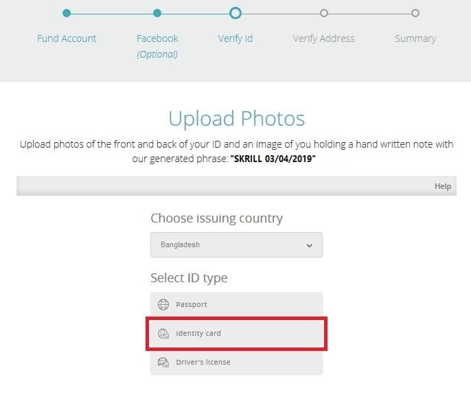 Skrill ID Verification Options